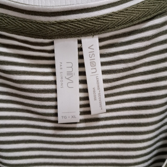 Miiyu | Simons PJ's Striped Sleep Dress V-neck Women's XL Embroidered Pyjama - Picture 9 of 14